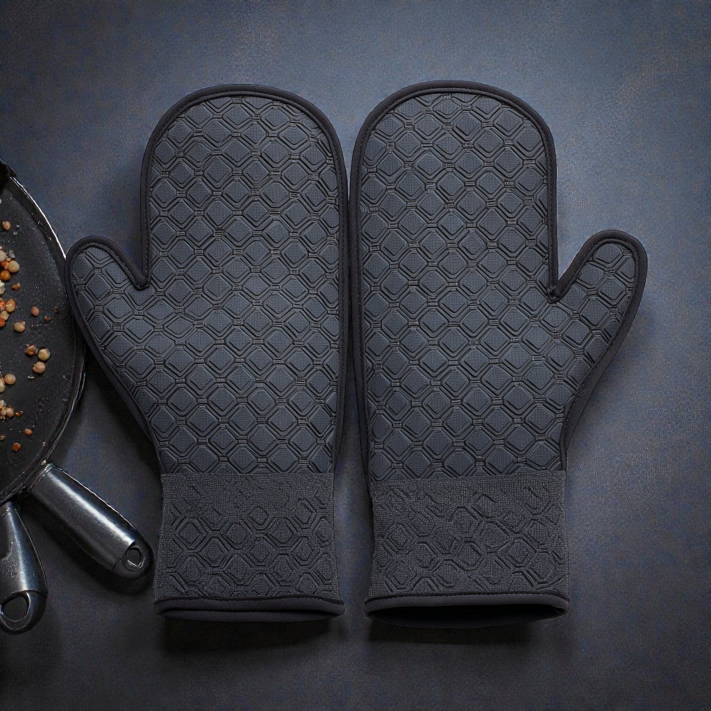 Teravo Pro-Grip Silicone Oven Mitts (Heat Resistant)
